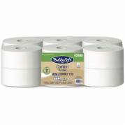Toiletpapir Jumbo, BulkySoft, Comfort Mini, 2 lag, hvid x 130.00m kasse a 12 ruller