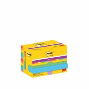 Notes, Post-it, Super sticky, assorteret 48x48mm, pakke a 12 stk 100% PEFC Certified