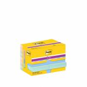 Notes, Post-it, Super sticky, assorteret 48x48mm, pakke a 12 stk 100% PEFC Certified