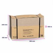 Pakkefyld af papir, FillPak TT GrasiKraft, 1 lag, 50 g/m2, 380 mm x 500.00 m, 90 % genbrug, brown zi