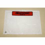 F&oslash;lgeseddellommer, LD, 235 x 130 mm transparent red-black printed Packing list genanvendt LDPE, kart