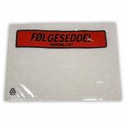 F&oslash;lgeseddellommer, C6, 175 x 130 mm transparent red-black printed Packing list genanvendt LDPE, kart
