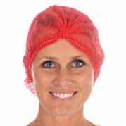 Engangs h&aring;rnet, Mop-Cap 55cm, Non-woven R&oslash;d, pakke a 1000 stk