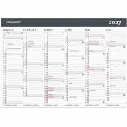 V&aelig;gkalender, Mayland, MODERNE, A4, 297 x210mm &aring;r: 2027, Flerfarvet,