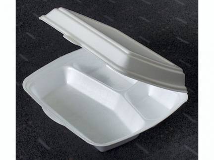 Skumbakke hvid 3-rums m/l&aring;g 240x195x75mm 250stk/pak