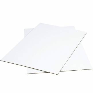 B&oslash;lgepapark, 1398 x 998 mm, 1-lags E-flute, 2.000 mm, FEFCO 0110, B&oslash;lgepap hvid/hvid, Unprinted l&oslash;st