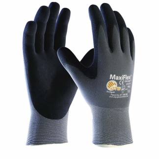 Handsker strik og PU coating, Maxi-Flex No. 8 / M, nylon/polyamid, gr&aring; Pakke a 12 par