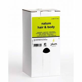Hair and Bodyshampoo, Plum Nature Hair & Body, Bag-in-box 1400 ml, s&aelig;be