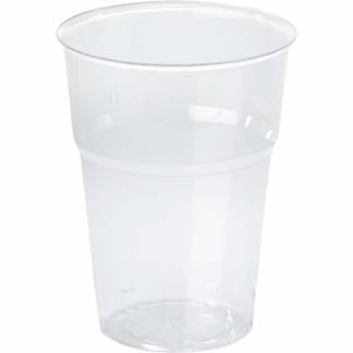 Plastglas, Duni, Rund, 200 ml indvendig diameter 74.0 mm, PS transparent, pose a 50 stk F&oslash;devaregodk