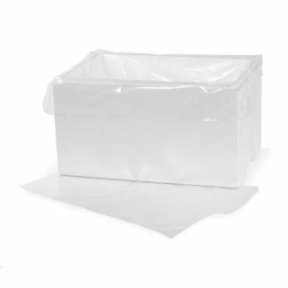 Foringsposer, 50 &micro;m, 620 + 400 x 630 mm LD-PE, klar, 2 gusset of 200mm karton a 250 stk, F&oslash;devaregod
