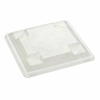 L&aring;g t/plastbakke, Plus Pack Gourmet Express, Firkantet,145x145x20mm PET, transparent, karton a 300 s