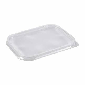 L&aring;g t/foliebakke, Plus Pack, Rektangul&aelig;r 155x115x9mm RPET, transparent, pakke a 100 stk F&oslash;devaregodk