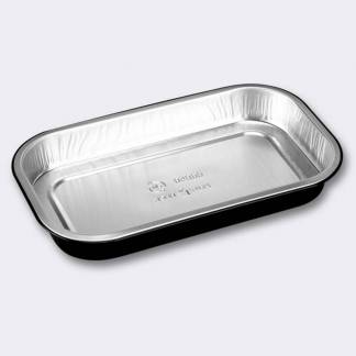 Foliebakke, Plus Pack, 1-Compartments Rektangul&aelig;r 650 ml,234x138x30mm aluminium, sort/aluminium pakk