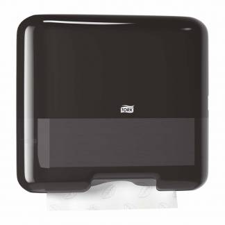 Papirh&aring;ndkl&aelig;de dispenser, Tork, H3 Mini - V-fold og C-fold, sort
