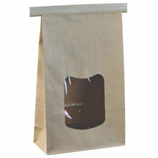 Klodsbundspose, 70 x 115 x 246 mm flat bag, Papir, brun, pakke a 400 stk F&oslash;devaregodkendt