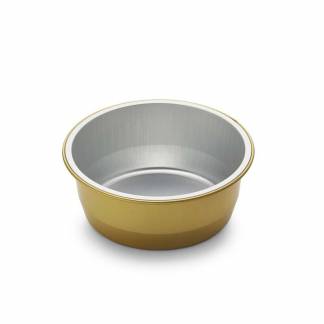 Foliebakke, Plus Pack, Rund 290 ml, &Oslash; 111, h&oslash;jde 43 aluminium, guld/aluminium pakke med 115 stk 1-Co