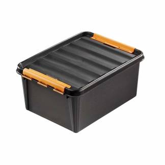 Plastkasse SmartStore, Pro, sort 15L med l&aring;g , 400mm x 300mm x 190mm