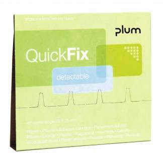 Plaster, Plum, Refill Detectable plastik, bl&aring;, pakke med 45 stk