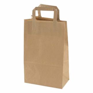 Papirb&aelig;repose, 220 x 125 x 350 mm flat bag, Papir, brun, pakke a 250 stk palle 36 pakker, palle a 36