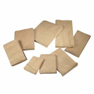 Bagerpose, 170 x 215 x 215 mm, flat bag Papir, brun, pakke a 1000 stk palle 112 pakker, palle a 112