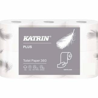 Toiletpapir, Katrin, Plus, 2 lag, hvid x 50.00m, kasse a 42 ruller