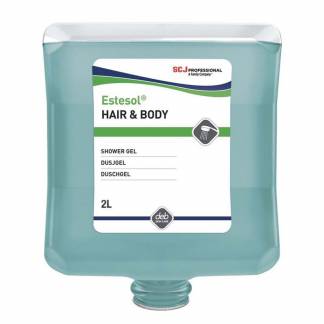 Hair and Bodyshampoo, Deb, Estesol P&aring;fyldning 2 l, s&aelig;be, bl&aring;