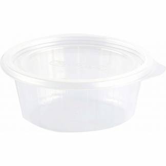 L&aring;g t/plastbakke, Duni Fixpack, Rund &Oslash; 112, h&oslash;jde 6 PP, transparent, karton a 700 stk