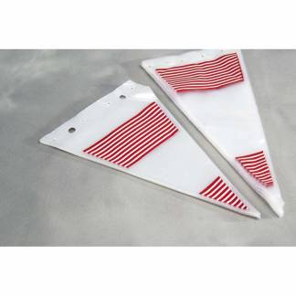 Spidspose, 40 &micro;m, 240 x 400 mm, CPP transparent, Red stripes pakke a 1000 stk, F&oslash;devaregodkendt