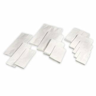 Bagerpose, 80 x 160 x 375 mm, flat bag Papir, hvid, pakke a 250 stk palle a 120 kartoner, F&oslash;devarego