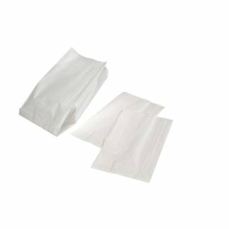 Bagerpose, 90 x 300 x 535 mm, flat film Papir, hvid, pakke a 250 stk palle a 48 kartoner, 10 kg m/Si