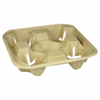 Kopholder, papir/cellulose/papir naturlig, 4 Cups, karton a 260 stk palle 30 kartoner, Nature Line