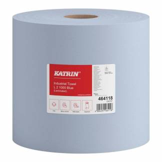 Industriaft&oslash;ring rulle, Katrin, L, 2 lag bl&aring; 220mm x 380.00m, kasse a 2 ruller