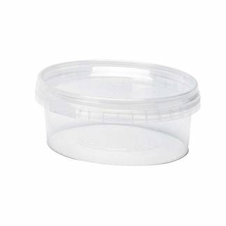 Plastb&oslash;tte, Rund 565 ml, &Oslash; 118, h&oslash;jde 101 PP, transparent, m/l&aring;g, &aelig;ske a 264 s&aelig;t