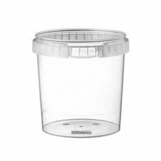 Plastb&oslash;tte, Handy-lock, Rund 1180 ml, &Oslash; 133, h&oslash;jde 150 PP, transparent, m/l&aring;g, &aelig;ske a 180 s&aelig;t