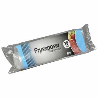 Fryseposer, 32 &micro;m, 350 x 600 mm, LD-PE transparent, 19 l, rulle a 8 stk F&oslash;devaregodkendt