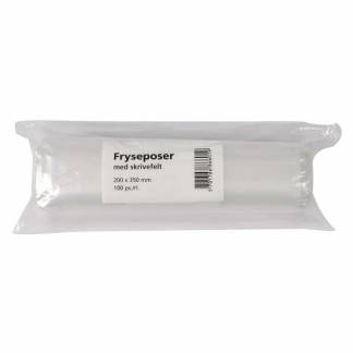 Fryseposer, 32 &micro;m, 200 x 350 mm, LD-PE transparent, 3 l, rulle a 100 stk F&oslash;devaregodkendt