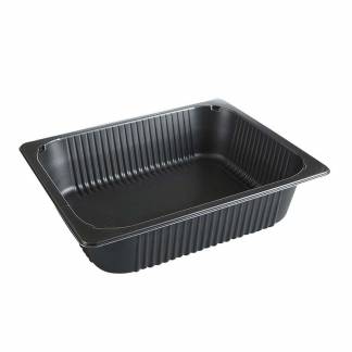 Plastbakke, F&aelig;rch, P 2325-80T, 1-rums Rektangul&aelig;r 4895 ml,268x327x80mm PP, sort, karton a 92 stk