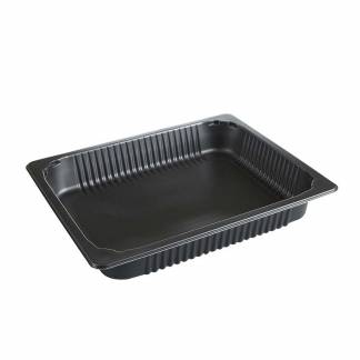 Plastbakke, F&aelig;rch, P 2325-50T, 1-rums Rektangul&aelig;r 3170 ml,268x327x50mm PP, sort, karton a 100 stk F&oslash;