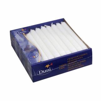 Kronelys&nbsp;, 24 x 250 mm udvendig diameter: 240 mm, Voks, hvid 9h, pakke a 30 stk