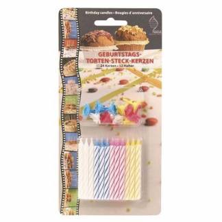 Lys, Voks, assorteret, pakke a 24 stk 24candles+12holders/set Velegnet til indirekte tilbere