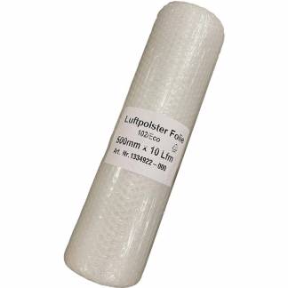 Boblefolie i ruller, 500 mm x 10.00 m 2 lag, COEX-film, transparent Lille boble, pakke a 36 ruller