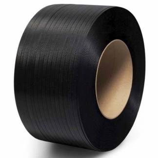 Strapb&aring;nd, PP, 12.00 x 0.600 mm x 3000.00 m, kernediameter: 200 mm pr&aelig;get, sort brudstyrke modstands