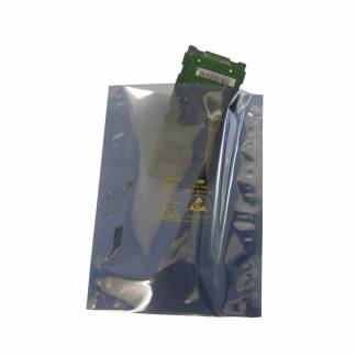 Flad pose, 76 &micro;m, 127 x 203 mm, PET/PE ESD, metallic grey ESD sign on both sides, pakke a 100 stk