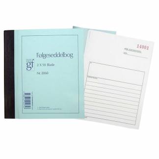 F&oslash;lgesedler, Notesblok Grafical Delivery note, hvid, 108x150mm