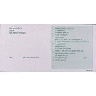 F&oslash;lgesedler, Notesblok Grafical Delivery note, hvid, 210x105mm