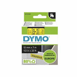 Labeltape, Dymo D1, 45018 S0720580 12mmx7.00m sort/gul