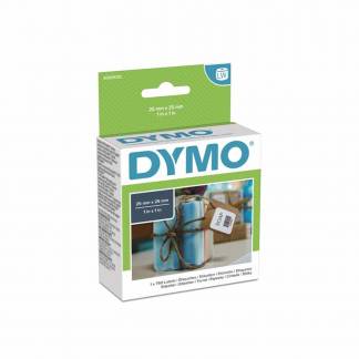 Labeltape, Dymo 25x25mm hvid, rulle a 750 etiketter
