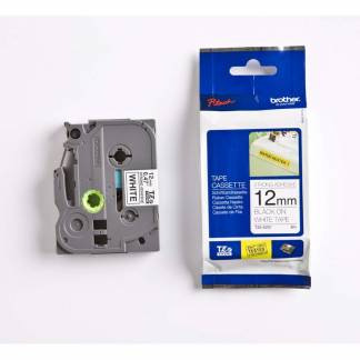 Labeltape, Brother, TZES231, St&aelig;rk 12mmx8.00m sort/hvid