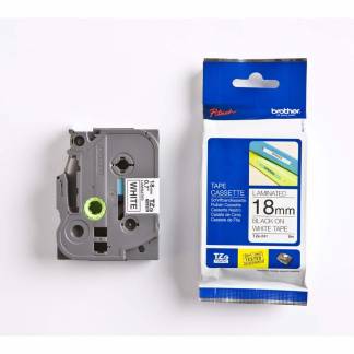Labeltape, Brother, TZE241, lamineret 18mmx8.00m sort/hvid