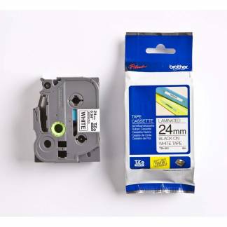 Labeltape, Brother, TZE251, lamineret 24mmx8.00m sort/hvid